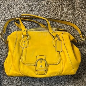 Bright Yellow Leather Handbag